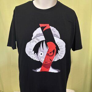 Luffy Angry Mad One Piece Men's Black T Shirt Size XL Classicwear